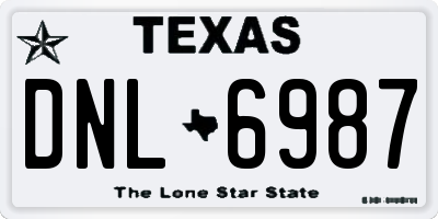 TX license plate DNL6987