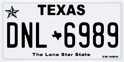 TX license plate DNL6989