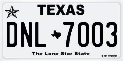 TX license plate DNL7003