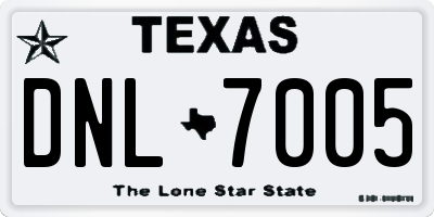 TX license plate DNL7005