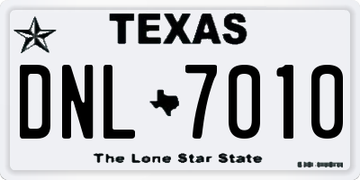 TX license plate DNL7010