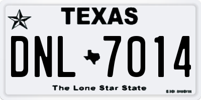 TX license plate DNL7014