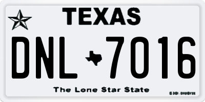TX license plate DNL7016
