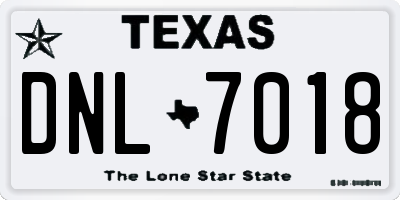 TX license plate DNL7018
