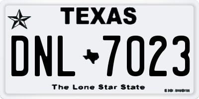 TX license plate DNL7023