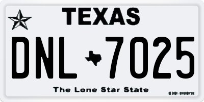 TX license plate DNL7025