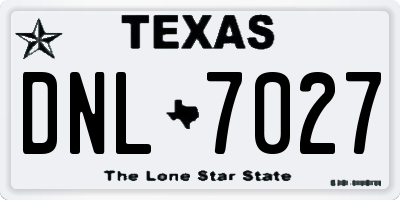 TX license plate DNL7027