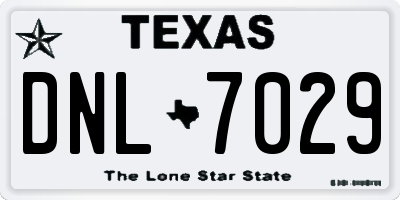 TX license plate DNL7029