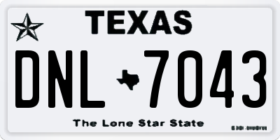 TX license plate DNL7043