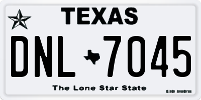 TX license plate DNL7045