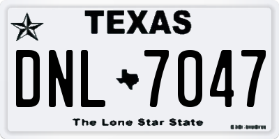TX license plate DNL7047
