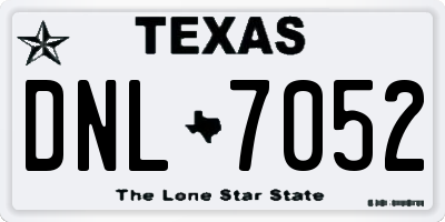 TX license plate DNL7052