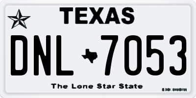 TX license plate DNL7053