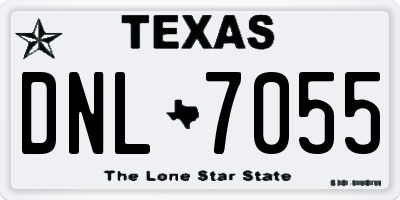 TX license plate DNL7055