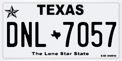 TX license plate DNL7057