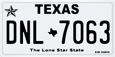 TX license plate DNL7063