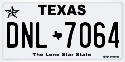 TX license plate DNL7064