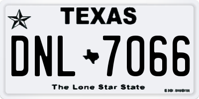 TX license plate DNL7066