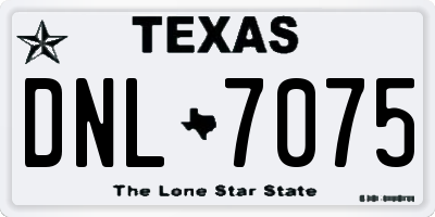 TX license plate DNL7075