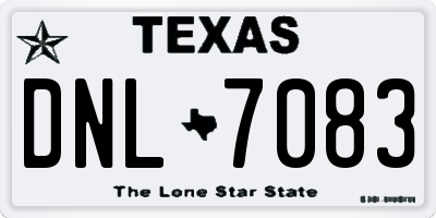 TX license plate DNL7083