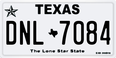 TX license plate DNL7084