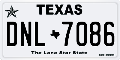 TX license plate DNL7086