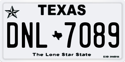 TX license plate DNL7089