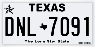 TX license plate DNL7091