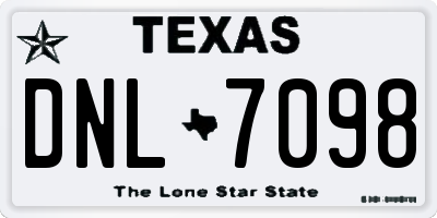 TX license plate DNL7098