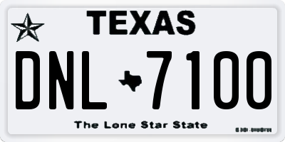 TX license plate DNL7100