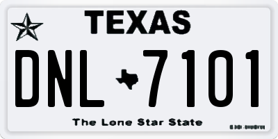 TX license plate DNL7101