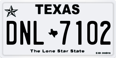 TX license plate DNL7102