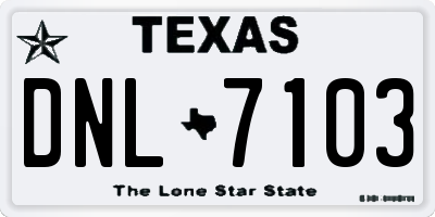 TX license plate DNL7103