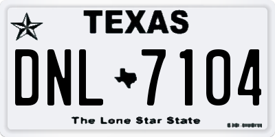 TX license plate DNL7104