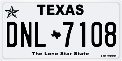 TX license plate DNL7108