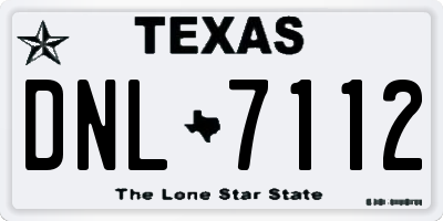 TX license plate DNL7112