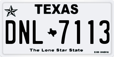 TX license plate DNL7113