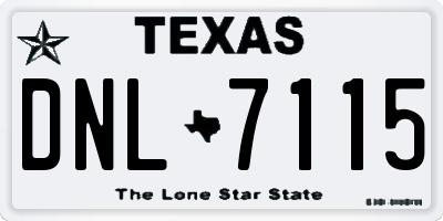 TX license plate DNL7115