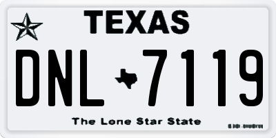 TX license plate DNL7119