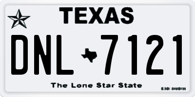 TX license plate DNL7121