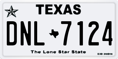 TX license plate DNL7124