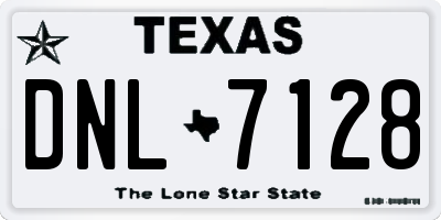 TX license plate DNL7128