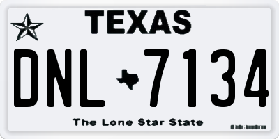 TX license plate DNL7134