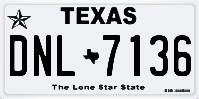 TX license plate DNL7136