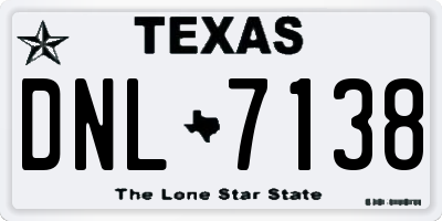 TX license plate DNL7138