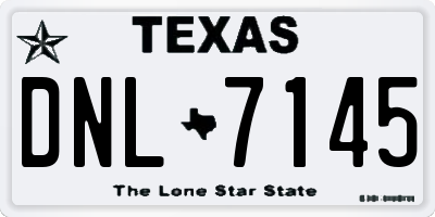TX license plate DNL7145