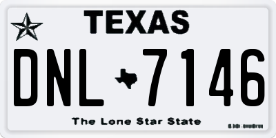 TX license plate DNL7146