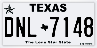 TX license plate DNL7148