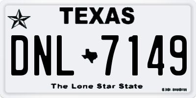 TX license plate DNL7149