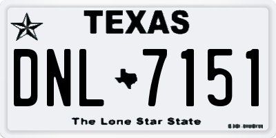TX license plate DNL7151